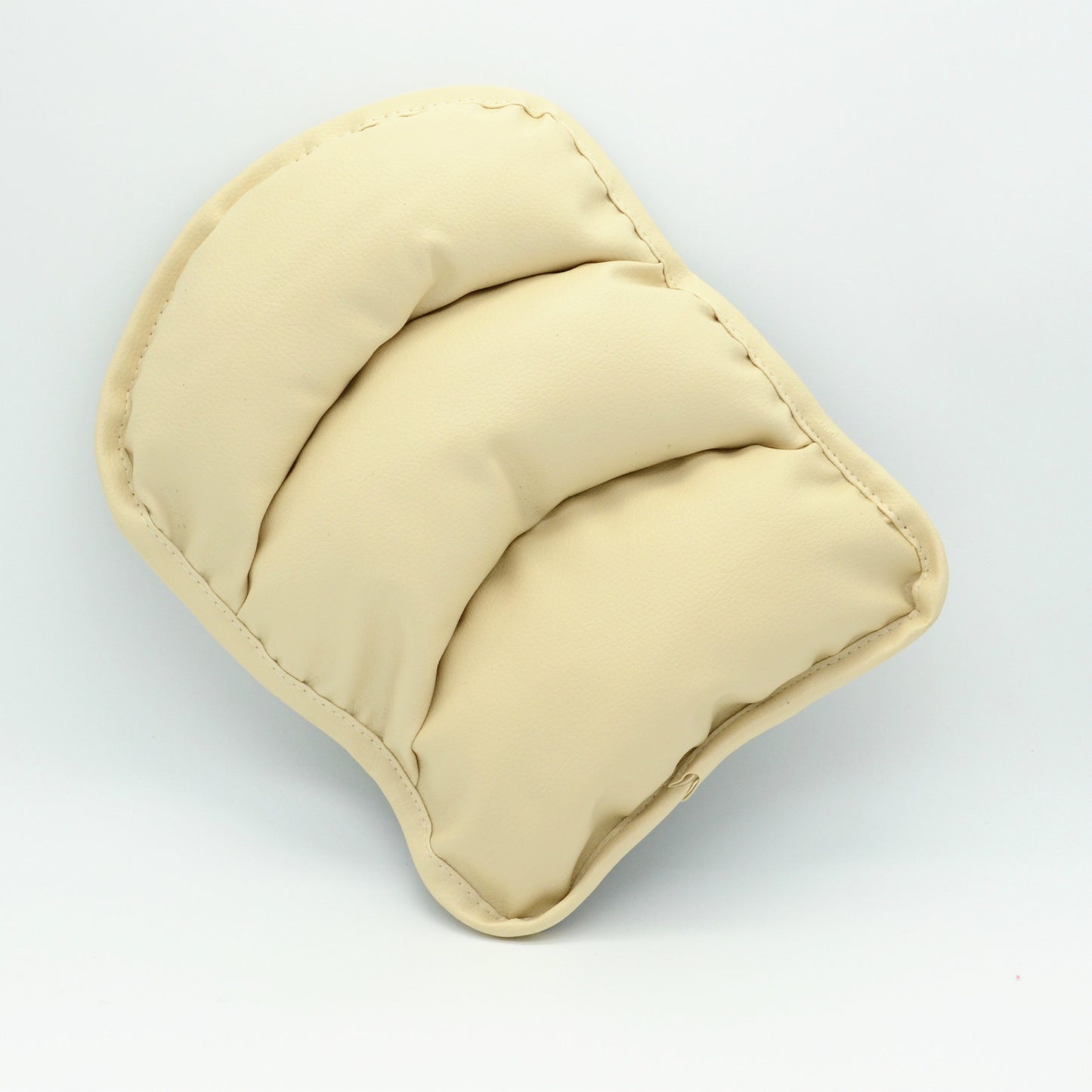 Beige PU Leather Car Center Armrest Console Soft Pad Cover Cushion Durable Mat