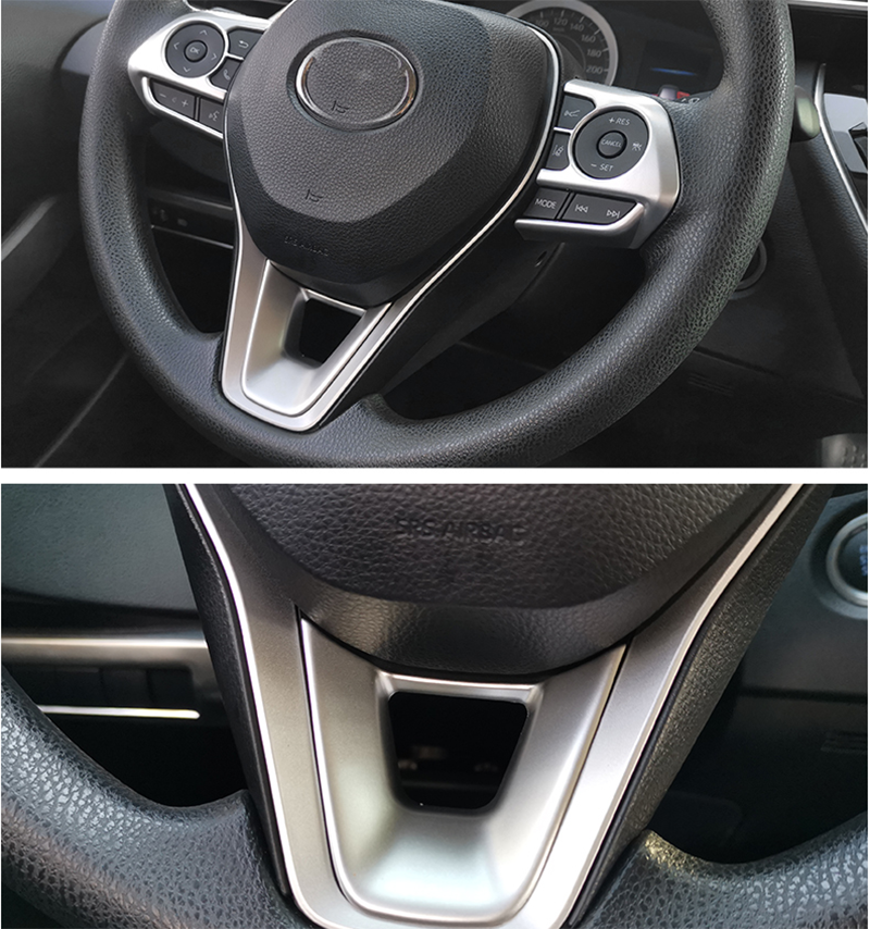3for Toyota for Corolla 2019-2023 Matte Silver ABS Steering Wheel Button Cover Trim