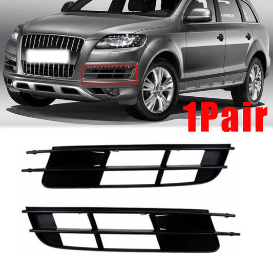 1 Pair Front Bumper Cover Grille Fog Light For 2007-2009 for Audi Q7 Plastic Black