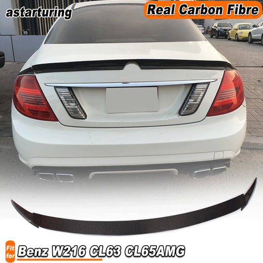 for Benz W216 CL63 CL65 2009-12 REAL CARBON Rear Boot Trunk Spoiler Wing Lip