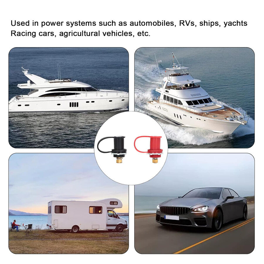 1 Dual 12V Battery Charger Rear Pin Connector Terminals Suitable for Automotive and Marine Use