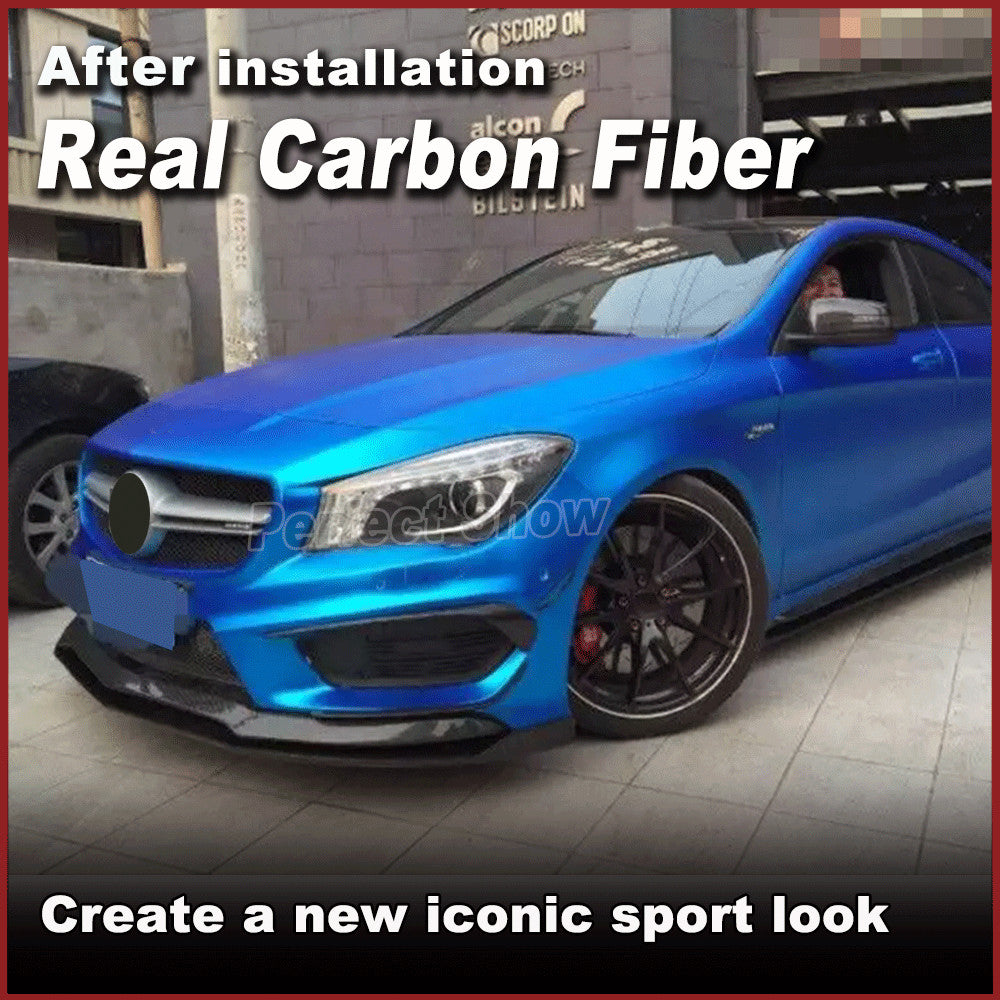 REAL Carbon Front Bumper Lip Spoiler for Mercedes-Benz CLA W117 C117 CLA45