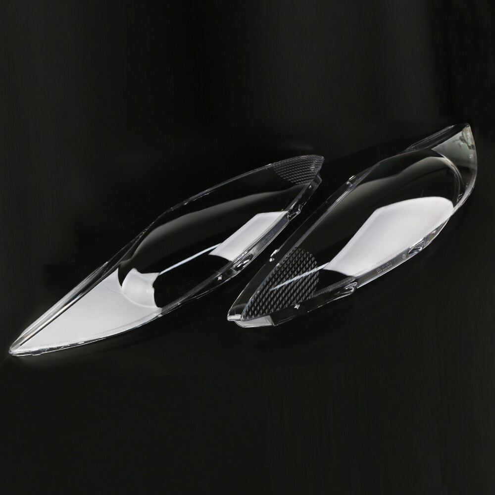 Transparent lens housing protective covers for left and right headlights of for Ford Fiesta 2009-2012