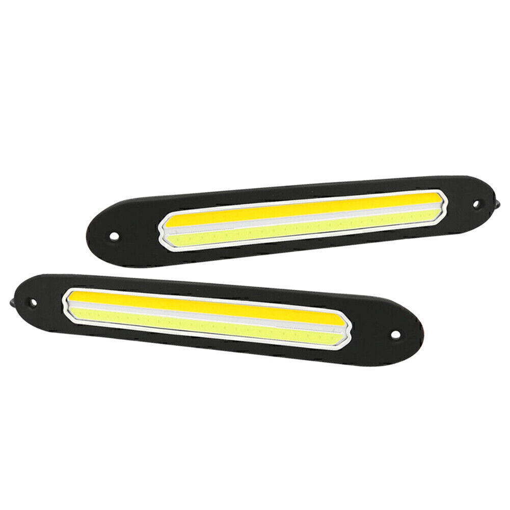 2x 12V LED Daytime Running Light Strip DRL Driving Turn Signal White/Amber