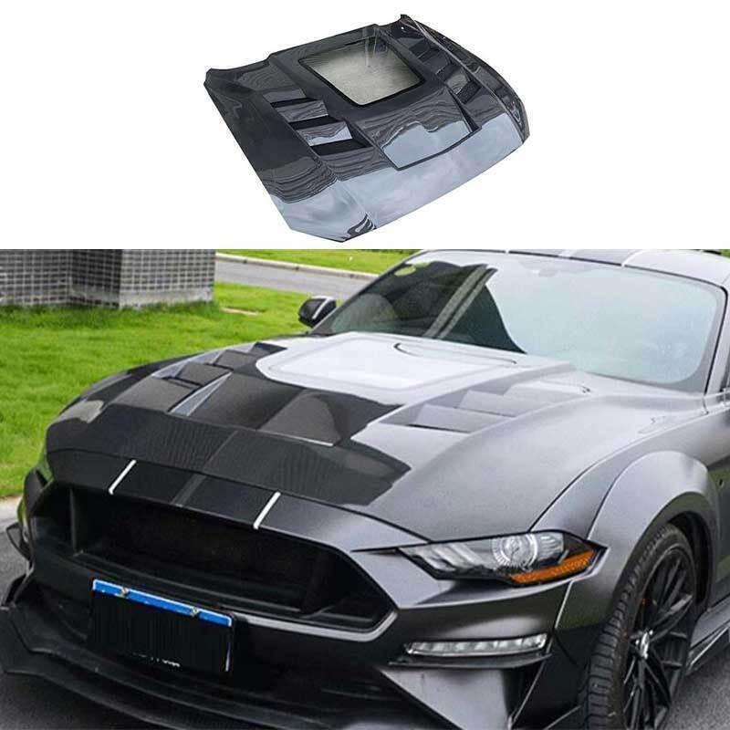 Transparent carbon fiber hood panel for Ford for Mustang 2015-2017 replacement parts.