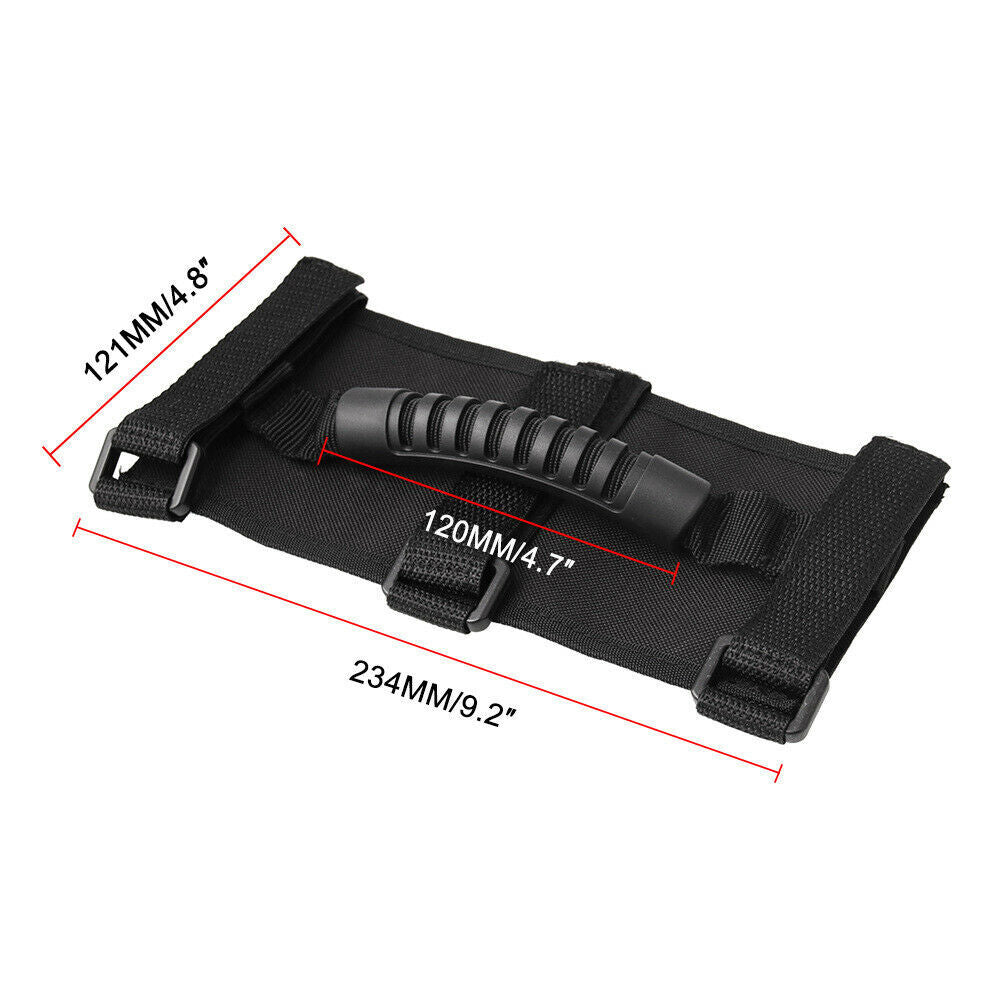 4x Top Roll Bar Grab Handles Grip Strap for Jeep for Wrangler YJ LJ TJ JK JL Black