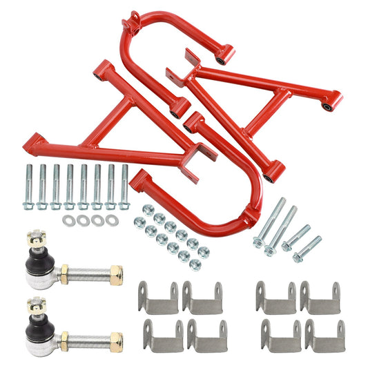 Front suspension kit for all-terrain vehicles, go-karts, four-wheeled bicycles, off-road vehicles - upper/lower control arms