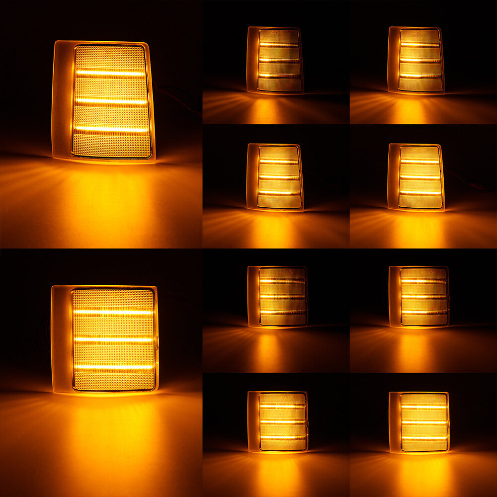 LED transparent corner side marker lights for 1994-1999 for Chevrolet C/K 1500 2500 3500 pickups.