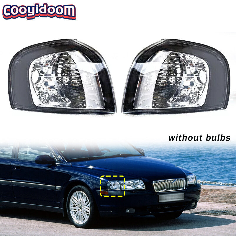 Front bumper corner lights/turn signal lights without bulbs for Volvo S80 1999 - 2006