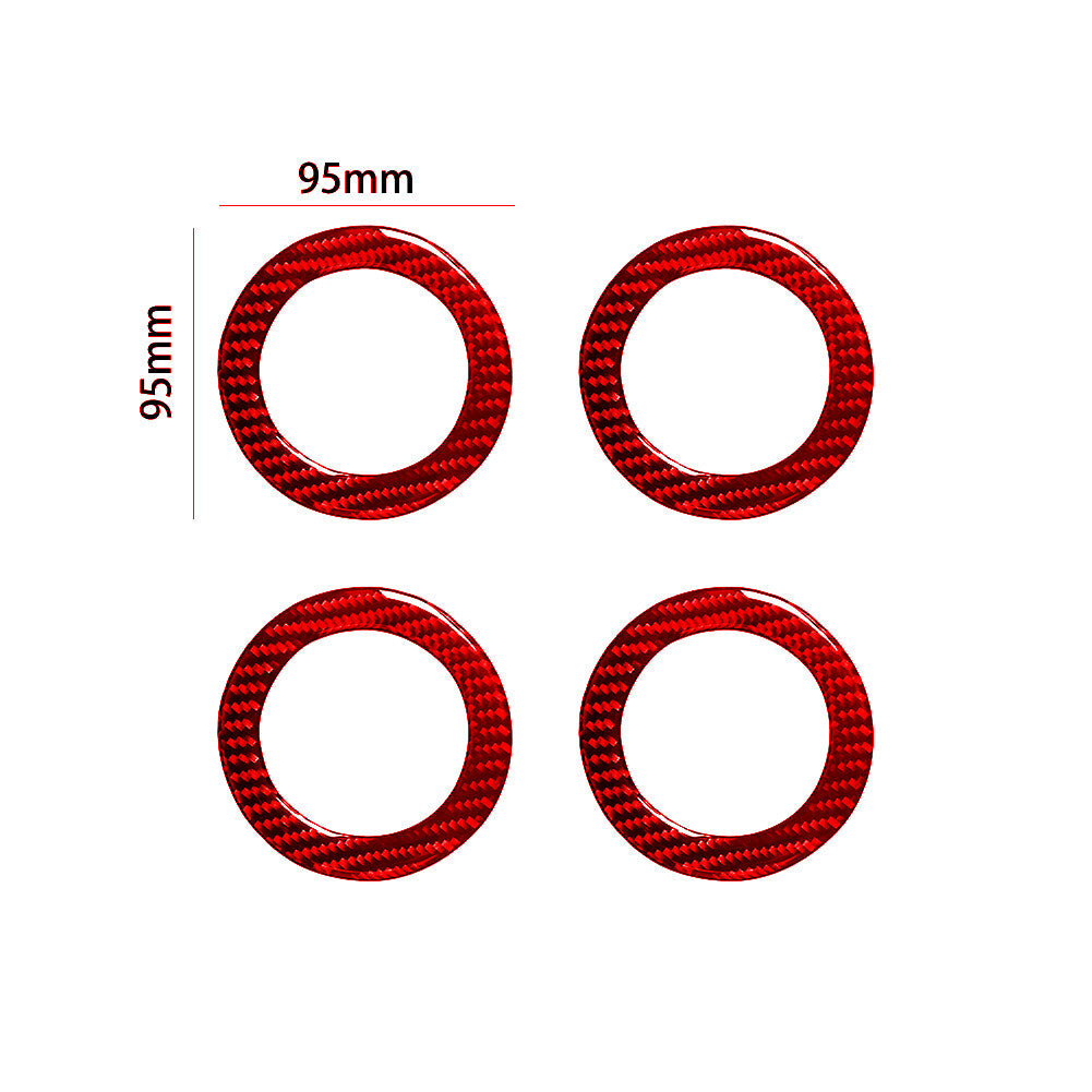 4X Red Carbon Fiber Rear Overhead Air Vent Trim For Silverado/tahoe/ for sierra 07-14