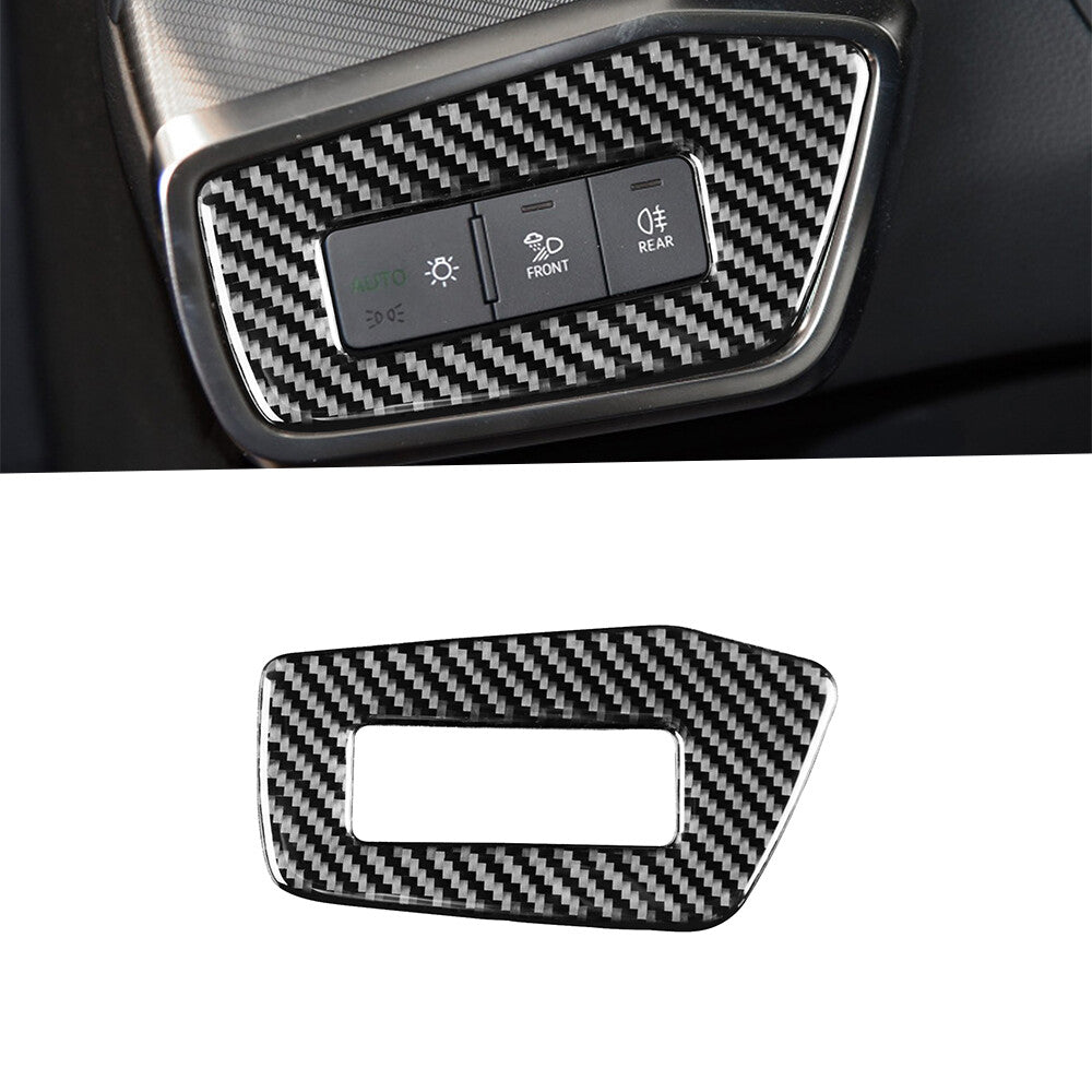 Carbon Fiber Interior Headlight Switch Panel Cover Trim for Audi for A6 C8 2019-2021