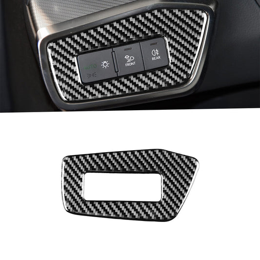 Carbon Fiber Interior Headlight Switch Panel Cover Trim for Audi for A6 C8 2019-2021