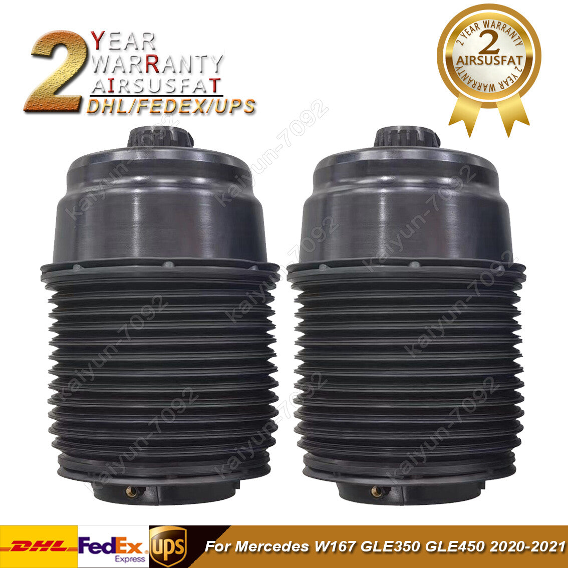 2x for Mercedes W167 GLE350 GLE450 GLS580 20-21 Rear Air Suspension Spring Bags