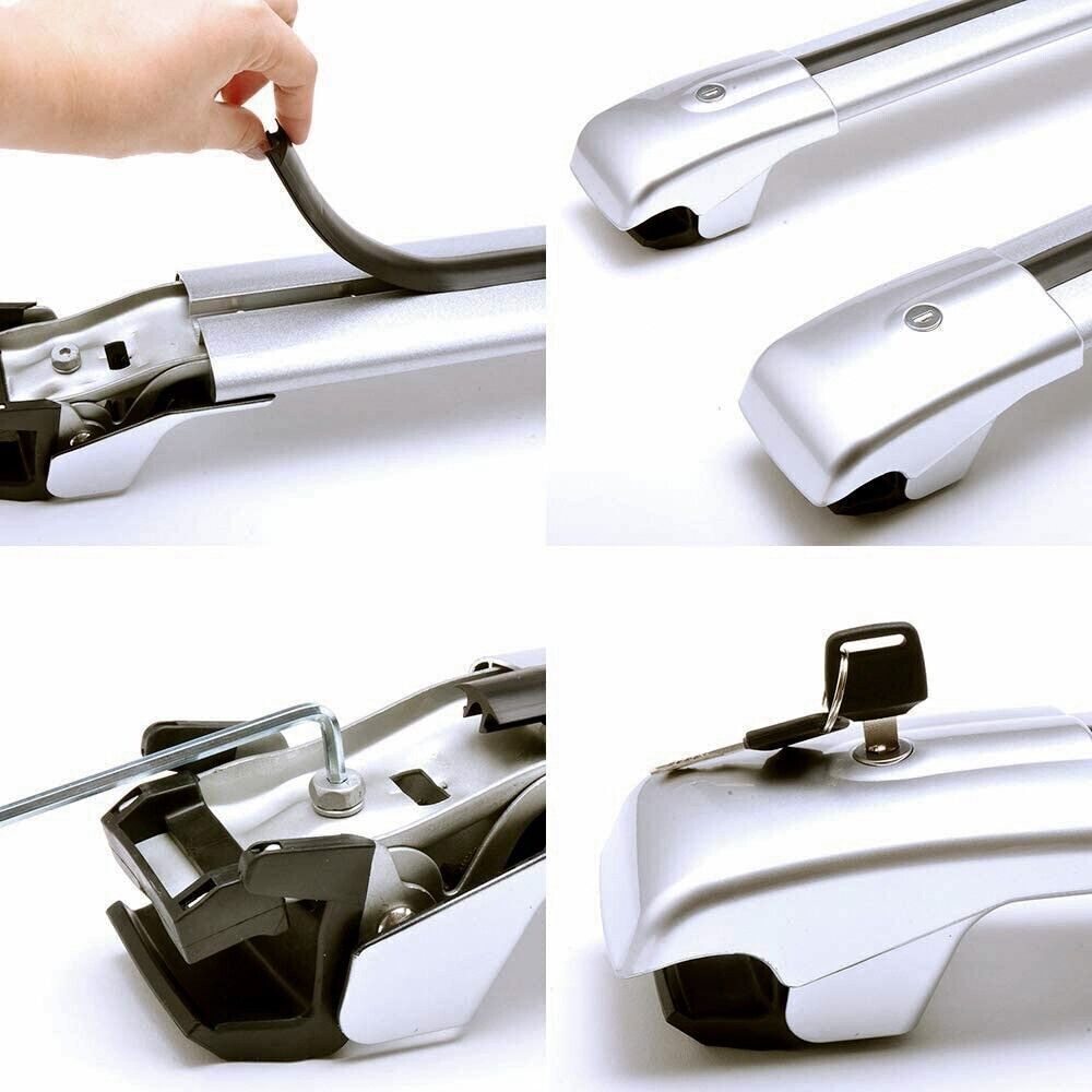 Silver 4pc Roof Rack for Toyota for Land Cruiser LC300 2021-2023 Roof Rail CrossBar