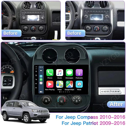 for Jeep Compass Patriot 2010-16 Multimedia CarPlay Car Stereo Radio GPS Screen