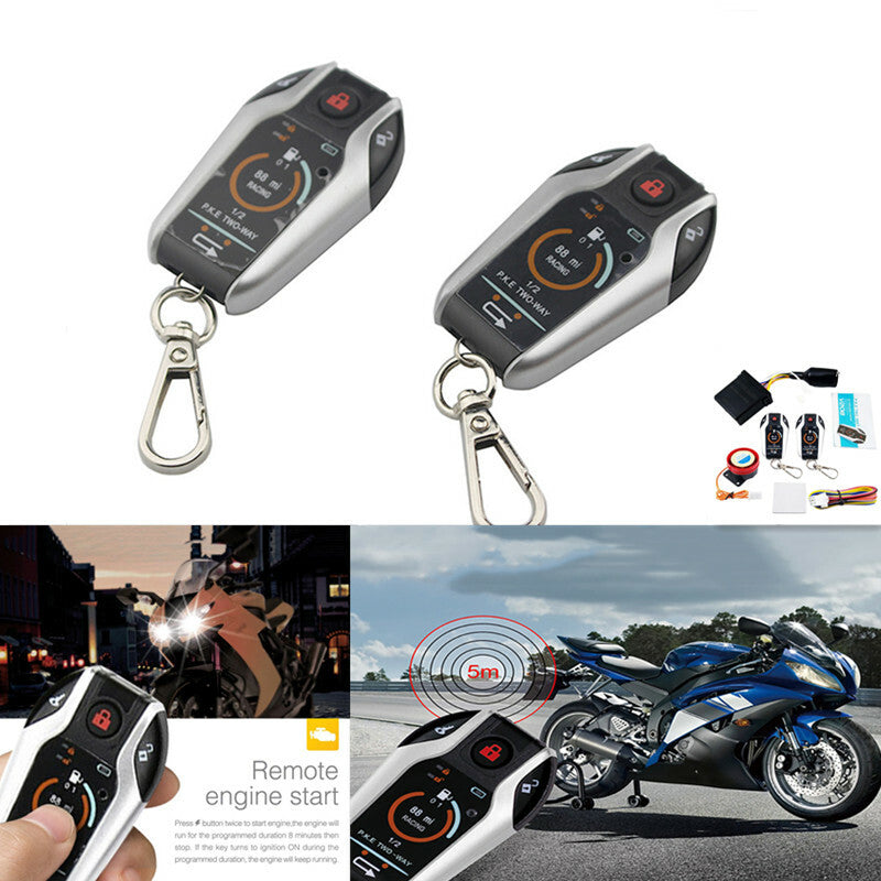 Motorcycle Alarm DC 12V Anti-theft Security System Scooter Remote Engine Start