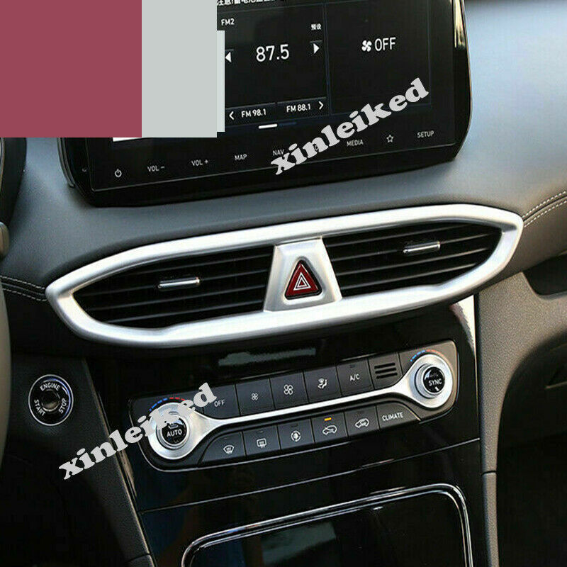 for Hyundai Santa Fe ix45 2019-2021 ABS Silver Middle Air Vent Outlet Cover Trim