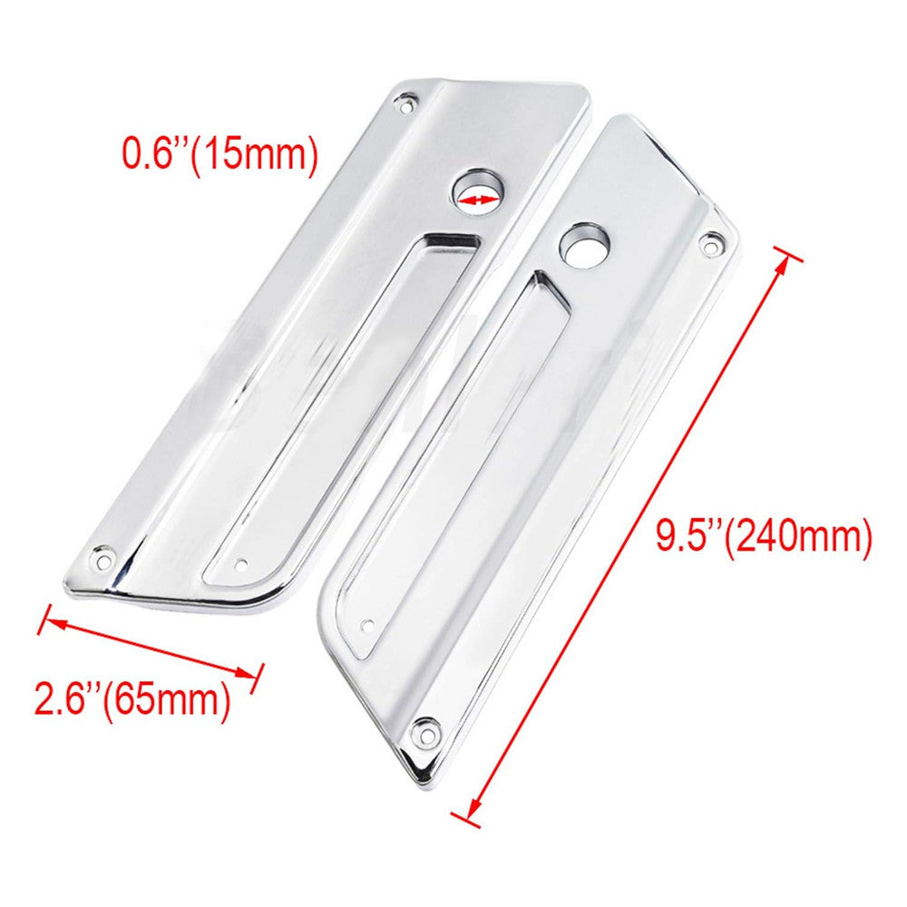 Black Saddlebag Guard Latch Cover w/Red Reflectors For Road King Electra Glide