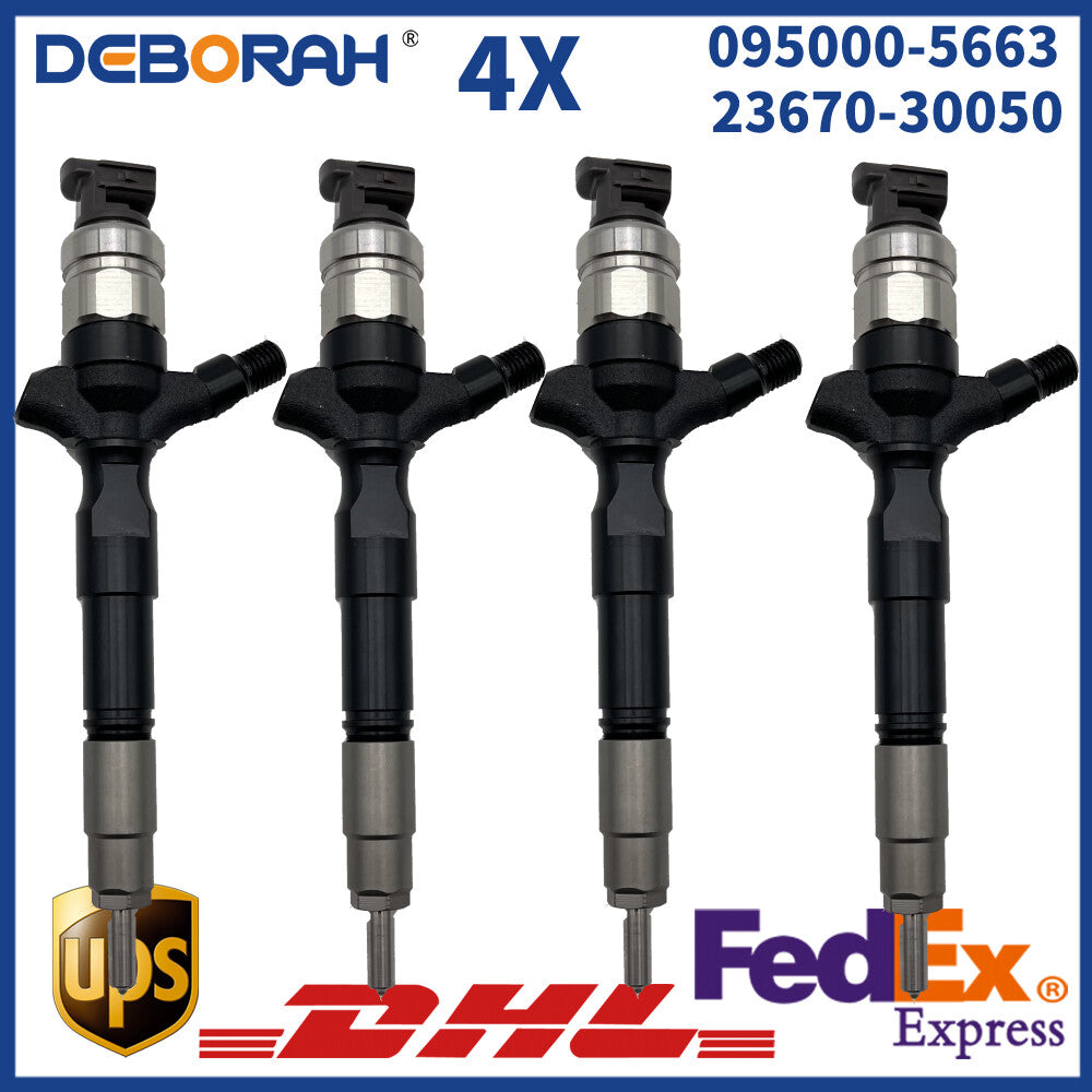 4X 095000-5663 23670-30050 Diesel Common Rail Fuel Injector for Toyora Engine