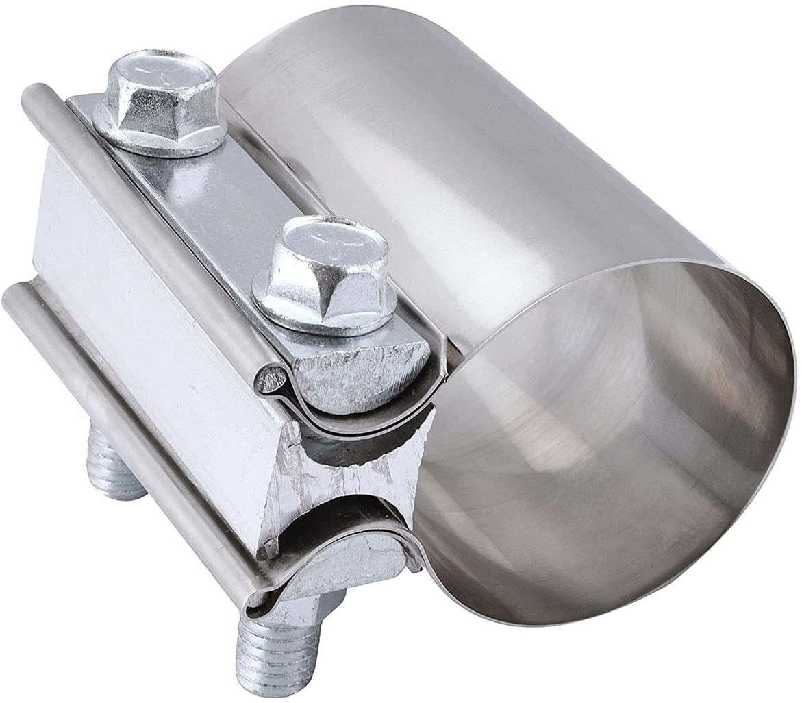 2.5-inch ring connector exhaust clip 2-piece set for muffler sleeve coupler stainless steel