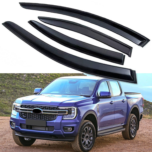 4P Sun Shield Rain Guard Window Visor Wind Deflector for 24-25 for Ford Ranger 4dr