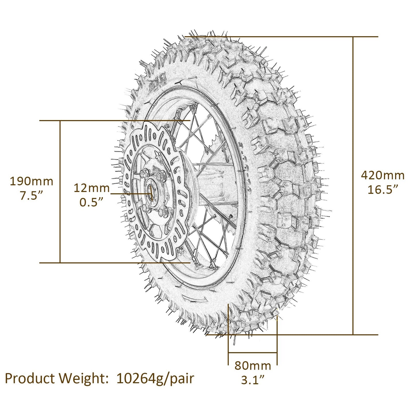 10-inch rear wheel 3.00-10 tire rim swingarm kit for pit bikes CRF50 DRZ70 TTR50 XR
