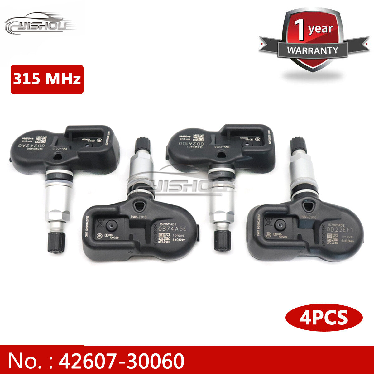 4-pack Tire Pressure Sensors PMV-C010 for Toyota for Scion and for Lexus 42607-30060