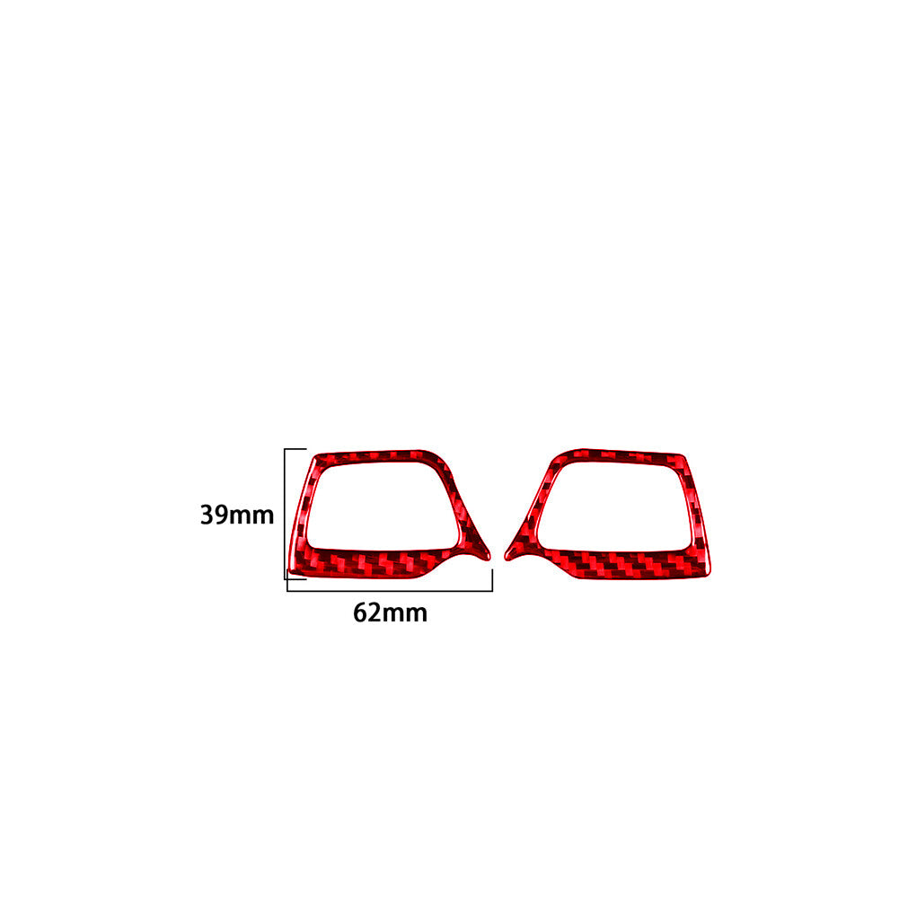 2-piece set of red carbon fiber interior steering wheel cover trim for Lexus GS