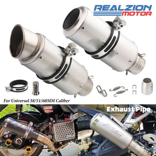 New Universal 38MM 51mm 60mm Exhaust Muffler Escape Link Pipe Tailpipe DB Killer