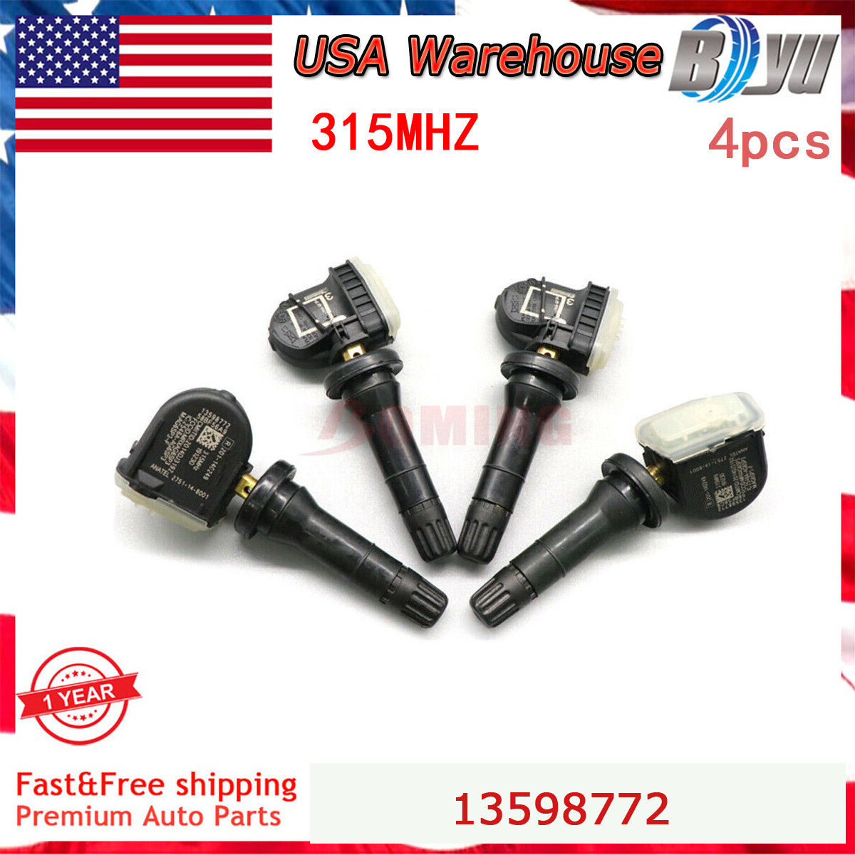 For MALIBU IMPALA for CADILLAC CT6 GM for Chevy 13598772 4PCS Tire TPMS Pressure Sensor