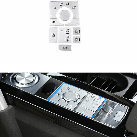Console Terrain Mode Button Patch Aluminum Silver for Range Rover Sport 2014-16
