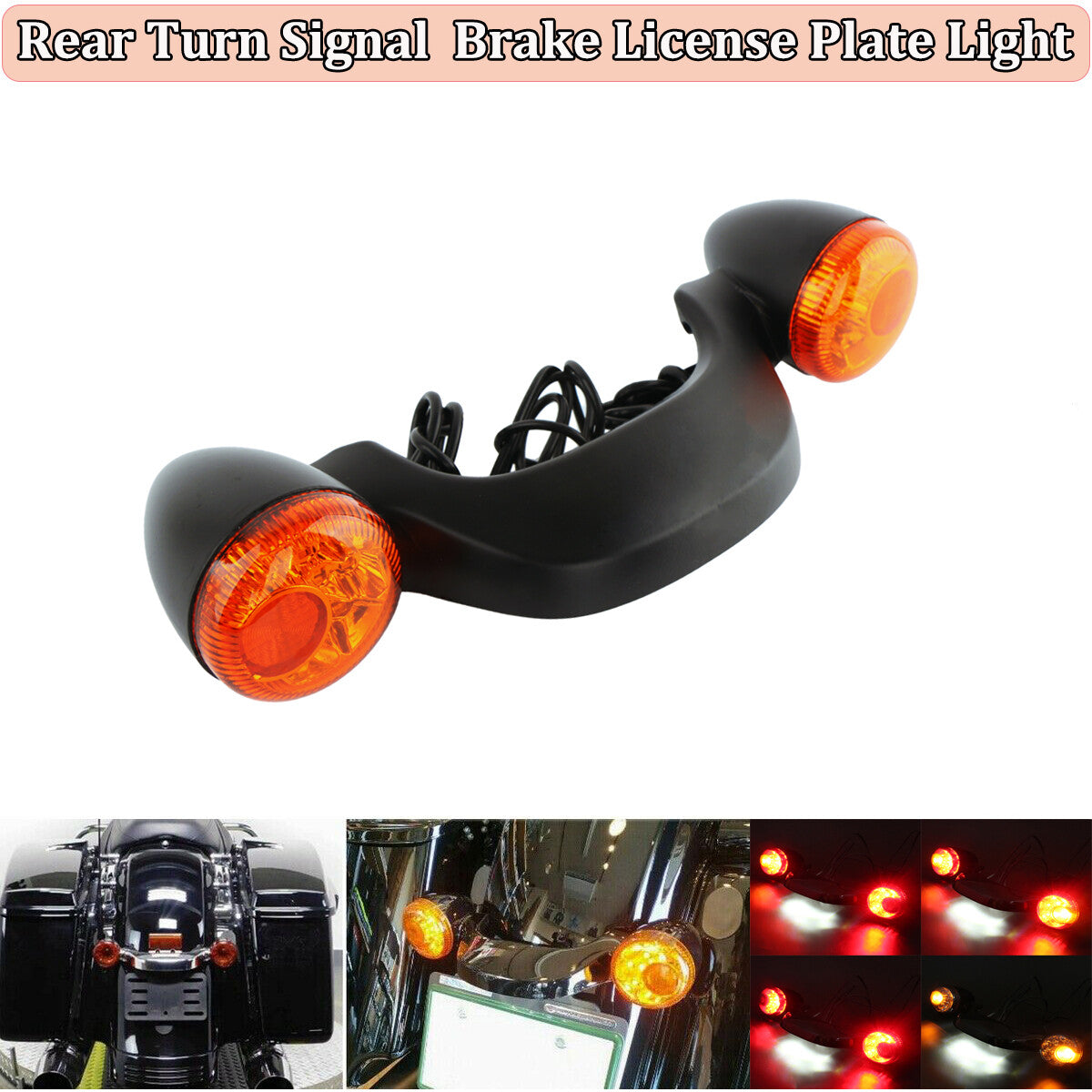 Motorcycle LED brake taillight turn signal strip bracket for Harley Touring FLHX