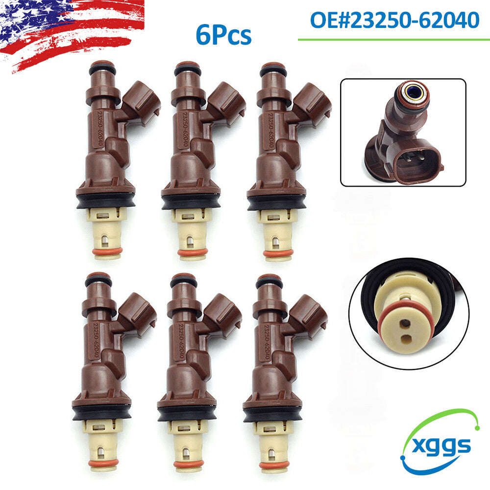 6x Fuel Injectors For 99-04 for Toyota Tacoma Tundra 4Runner V6 23250-62040 FJ585 US