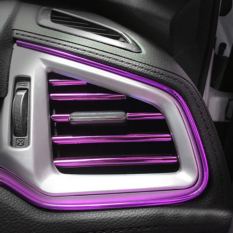Molded decorative strips in purple for Volvo car air conditioning sockets - 10 pieces