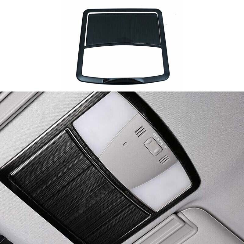 Black Steel Front Reading Lamp Frame Cover Trim for Nissan Armada Patrol 17-2024