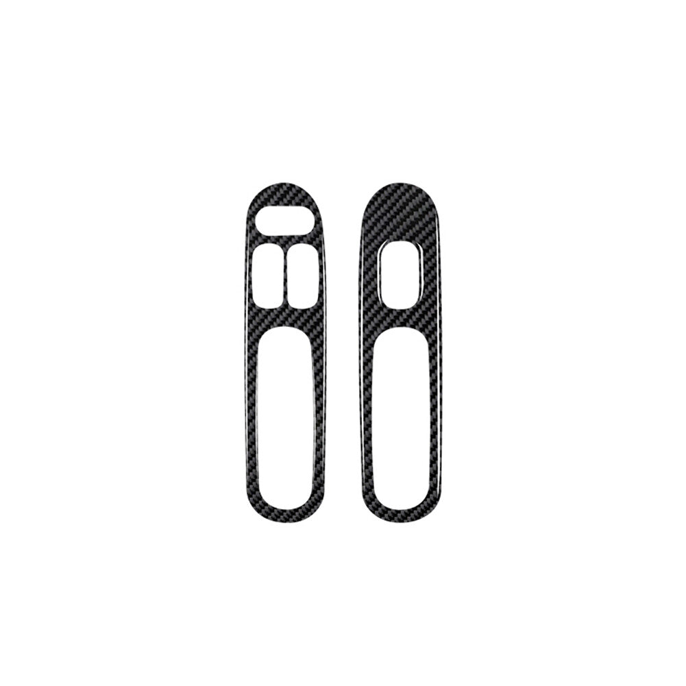 2x Carbon Fiber Window Lift Panel Cover Trim for Honda for Civic 1992-1995 2DR