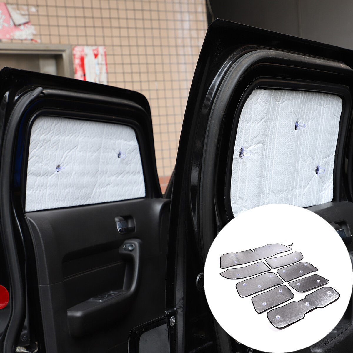 8-piece set of car window sun visors with complete UV protection suitable for Hummer H3 (2005-2009)