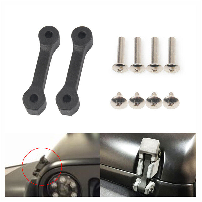 Hood Latch Upgrade Kit Fits for Jeep for Wrangler JK 2007-2017 Stops Shake Rattle Black