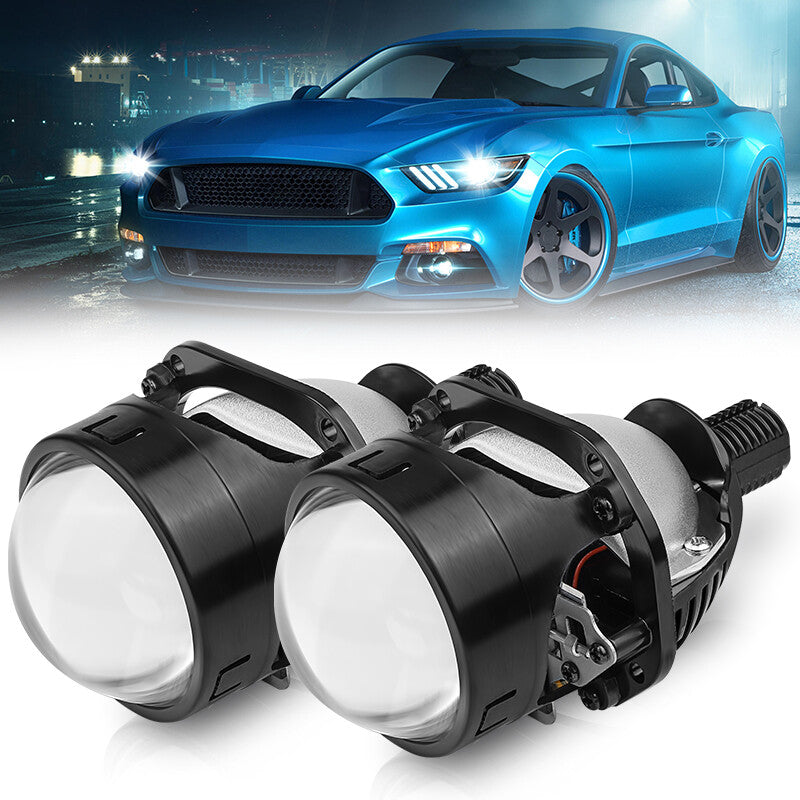 2.5 inch Bi-LED Projector Lens Headlight Hi/Lo Beam 100W 6000K 12-15V Universal
