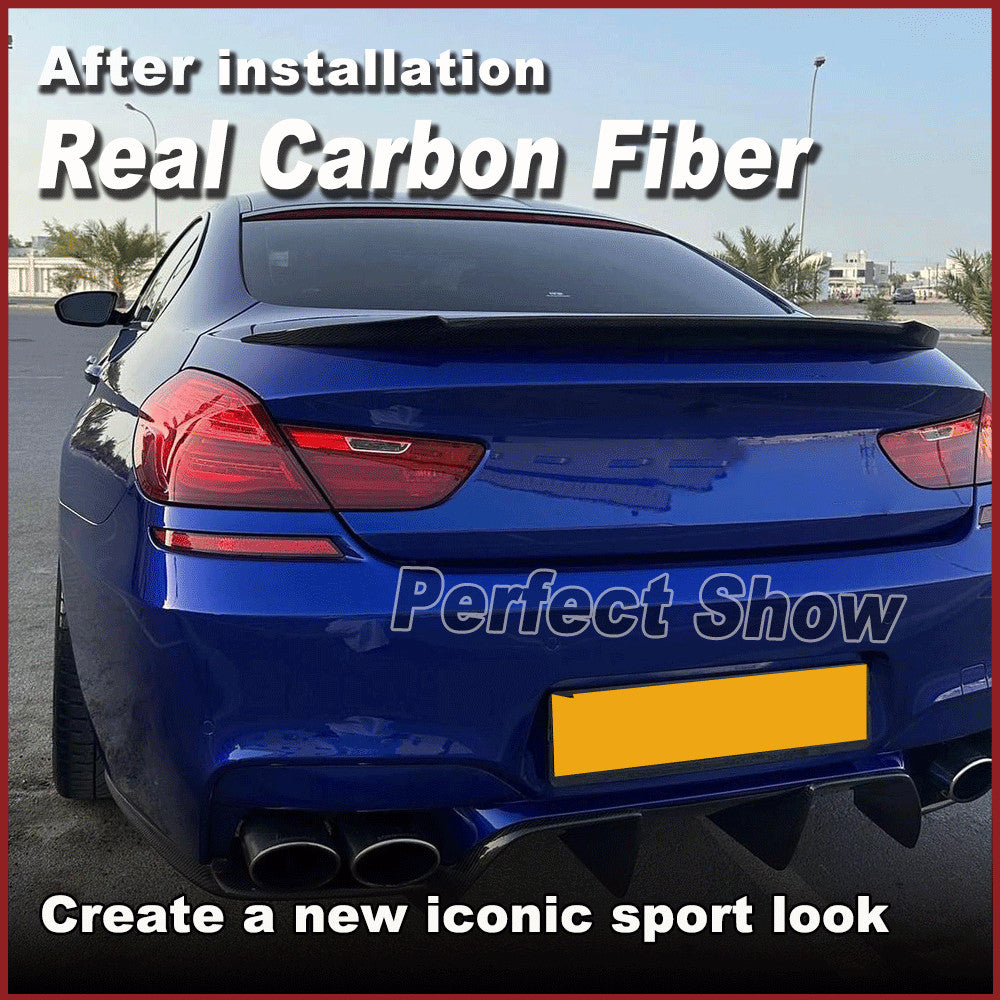 Fit for BMW F13 F06 640i 650i M6 2013-2016 Real Carbon Rear Trunk Spoiler Wing