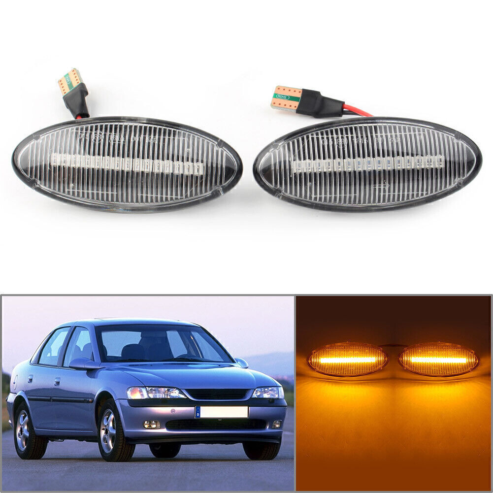 Dynamic LED Sequential Side Marker Light Clear for Opel Vectra B 1995-2002 Pair