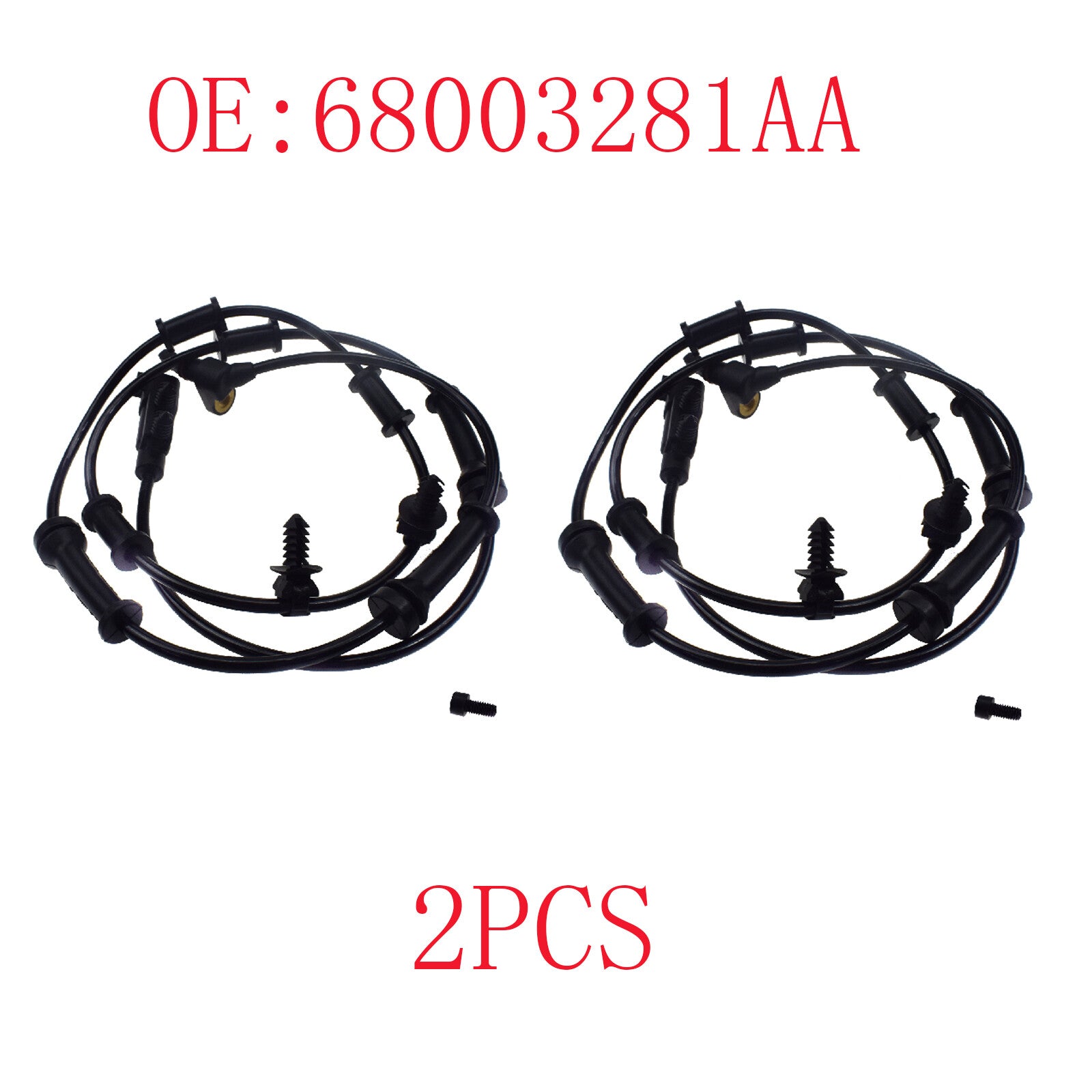 2-Piece Front ABS Wheel Speed Sensor for 2007-2017 for Jeep for Wrangler JK - Original Equipment Manufacturer 68003281AC