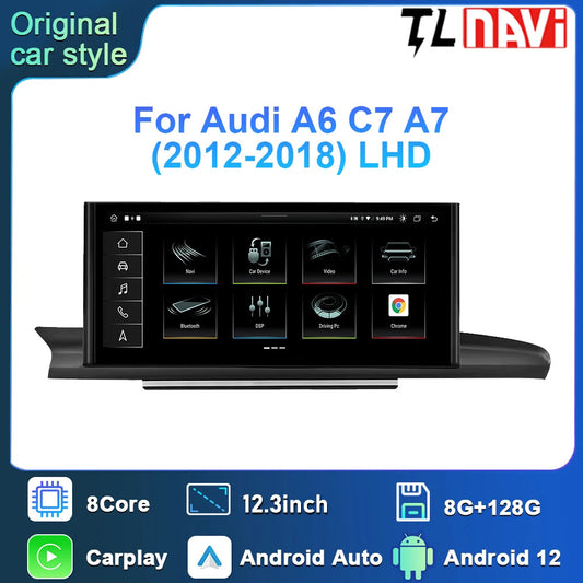 for Audi A6 C7 A7 2012-2018 Android GPS CarPlay Car Stereo Radio Auto Multimedia