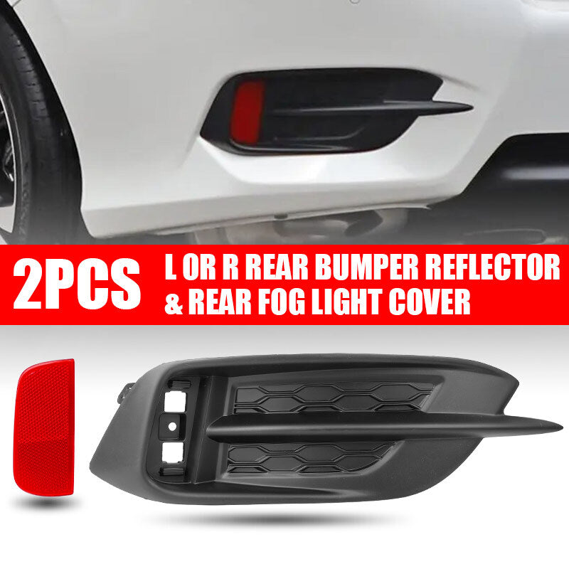 Left Rear Bumper Bezel Reflector Cover Molding Fit 2016-2021 for Honda for Civic Sedan