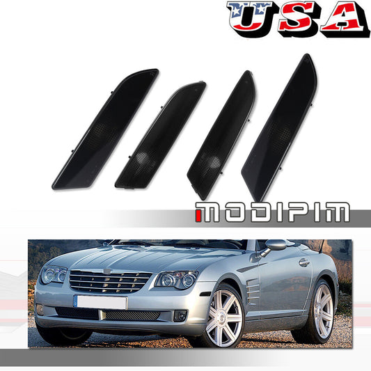 Smoke front and rear bumper housing kit for 04-08 for Chrysler Crossfire SideMarker lights