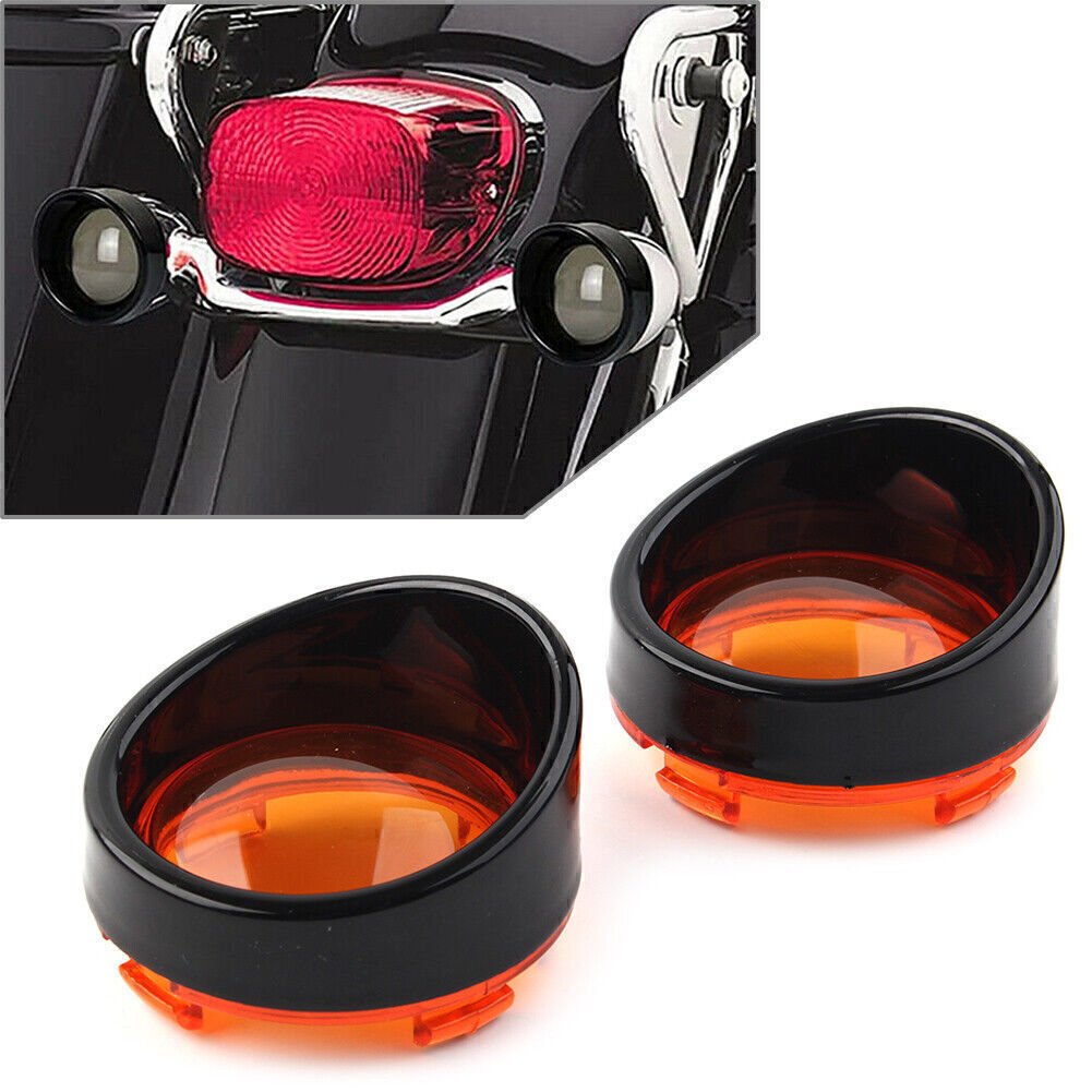 Turn Signal Light Lens Cover Bezels Visor Fit for Harley Davidson Softail Yellow