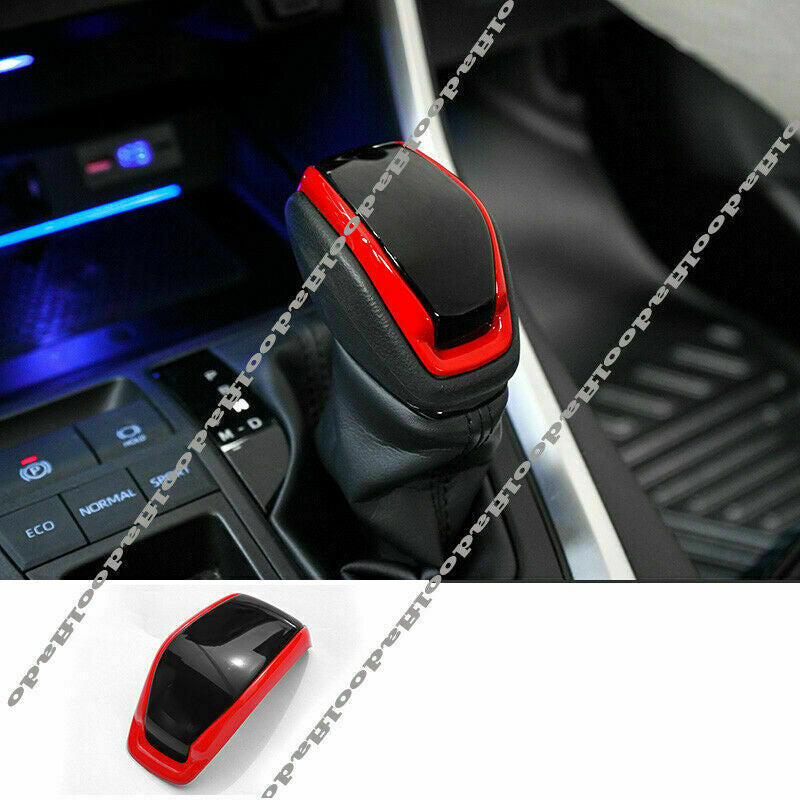 1X Red/Black Center Console Gear Shift Knob Trim for Toyota Highlander 2020-2023