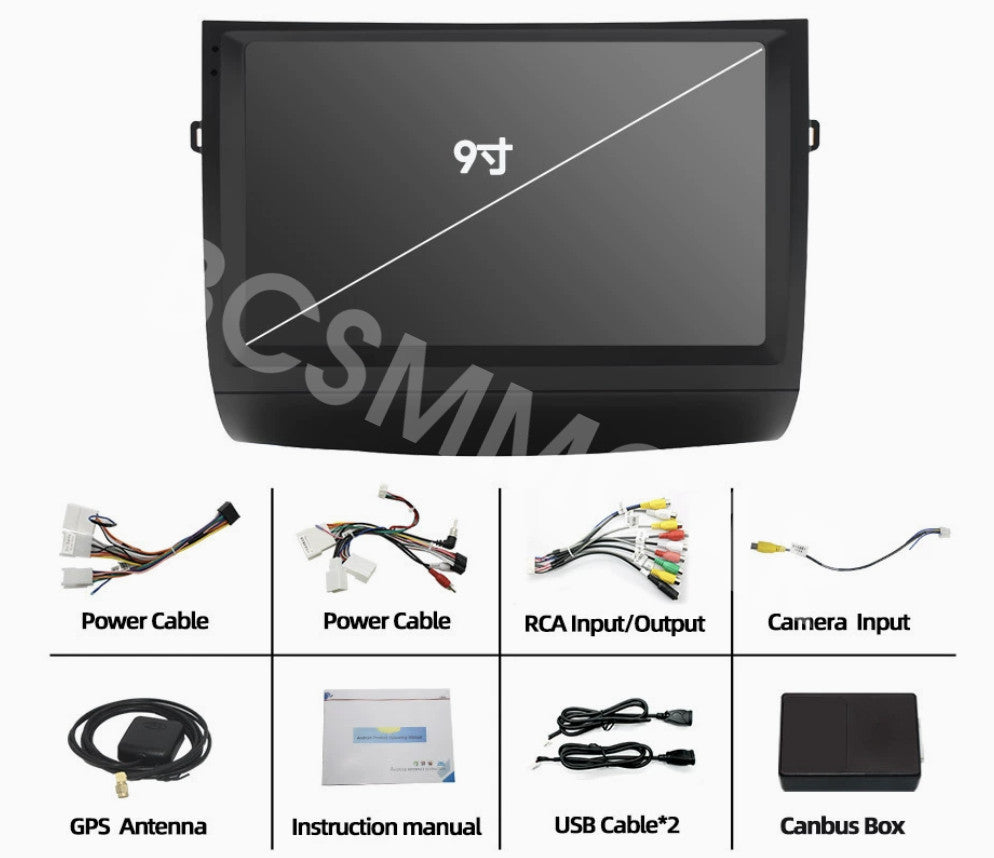 Android Navigation Touch Screen 9in Fit for Toyota Prius 2003-2009 Radio Stereo