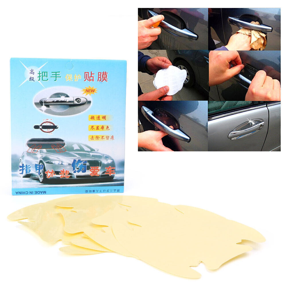 Universal Door Handle Scratch Protector Film Invisible Clear 4PCS Car Parts New