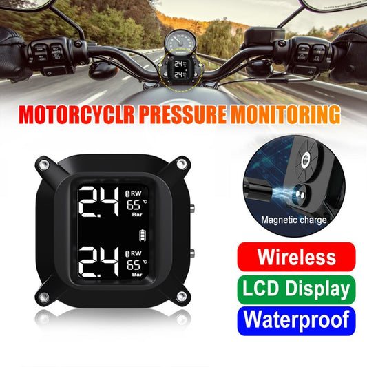 Motorcycle Tire Pressure Monitoring System TPMS w/ 2 Wireless External Sensors